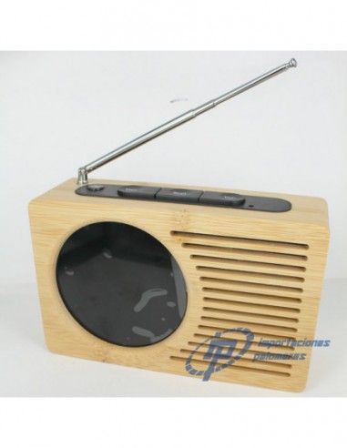 DESPERTADOR RELOJ RADIO FM DE BAMBU