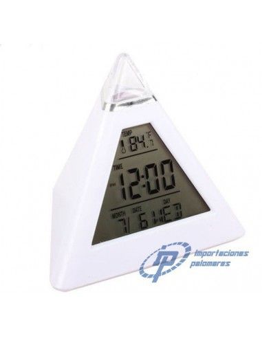 DESPERTADOR PIRAMIDE LED COLORES