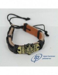 PULSERA DE CUERO CIERRE CORDON