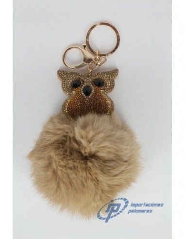 LLAVERO BUHO CON BOLA PELUCHE