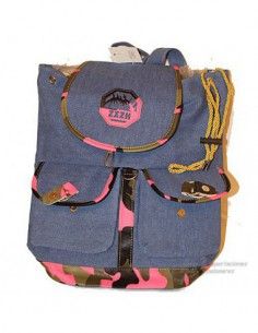 MOCHILA DE LONA AZUL CIERRE...