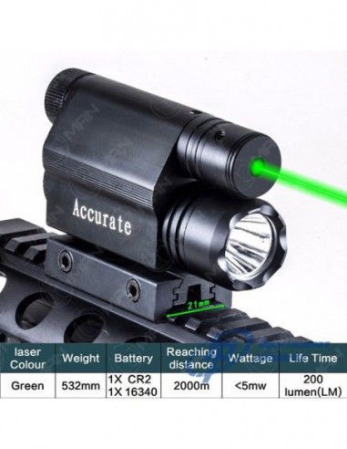 MIRA LASER CON LINTERNA