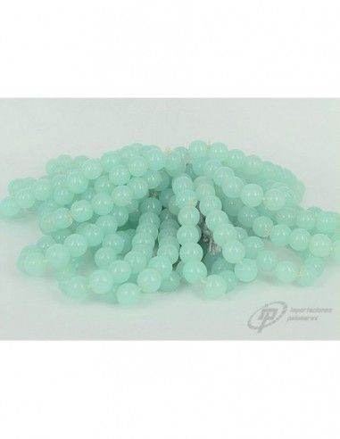 PULSERA DE BOLAS DE TURBALINA VERDE AGUA