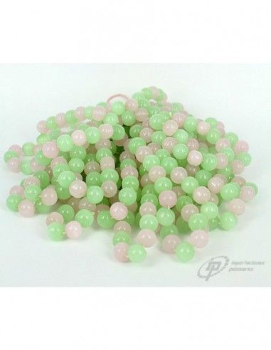 PULSERA DE BOLAS DE TURBALINA ROSA Y...