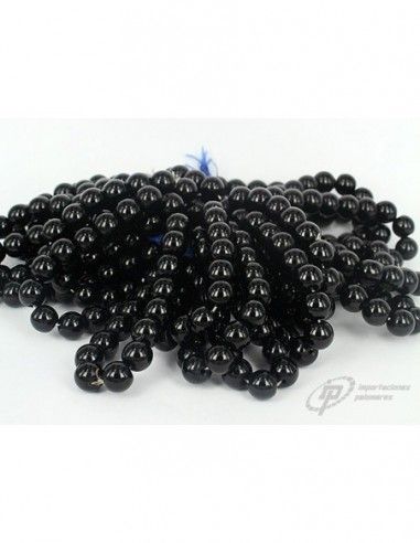 PULSERA DE BOLAS DE TURBALINA NEGRA