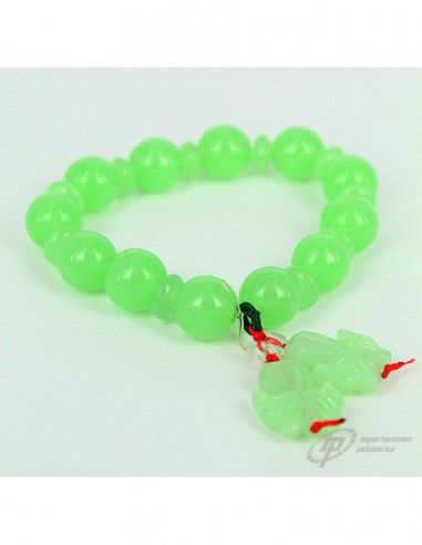 PULSERA DE CRISTAL VERDE CON COLGANTE