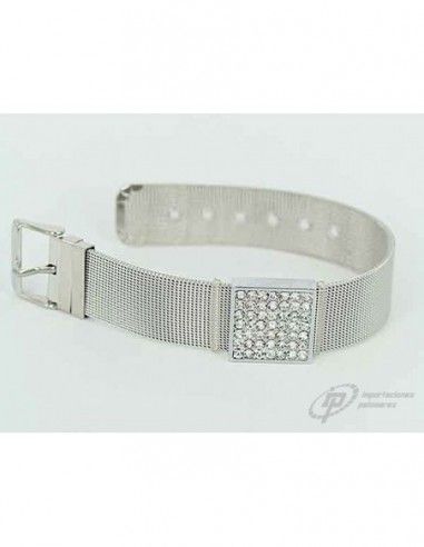 PULSERA DE ACERO ANCHA CON CUADRADO